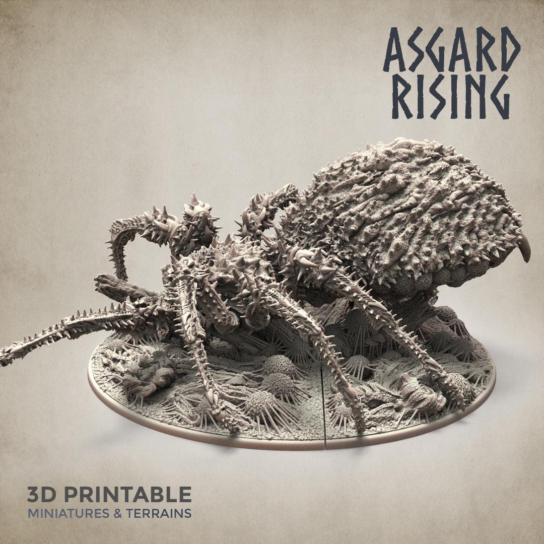 3D Printed Asgard Rising Ancient Spider Queen with Palanquin 32mm D&D - 3D Printing Boss 