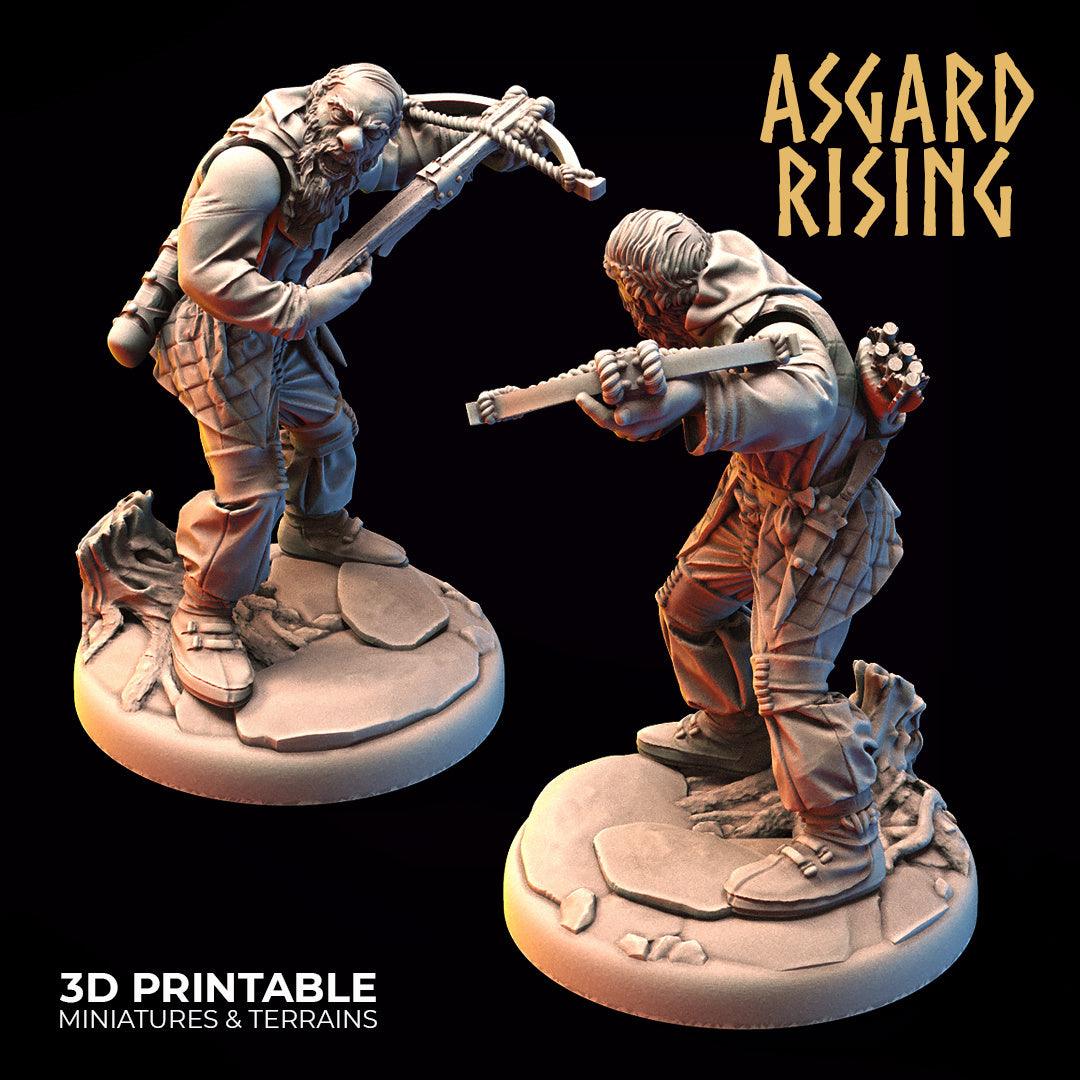 3D Printed Asgard Rising Bandit Deserters Crossbow Modular Warband 28mm - 32mm - 3D Printing Boss 