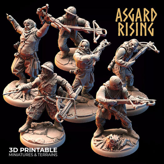 3D Printed Asgard Rising Bandit Deserters Crossbow Modular Warband 28mm - 32mm - 3D Printing Boss 