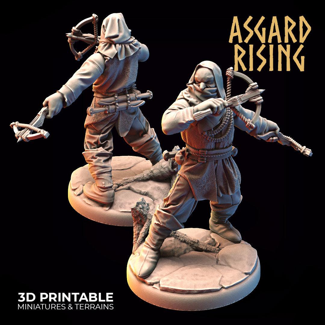 3D Printed Asgard Rising Bandit Deserters Slingers Modular Warband 28mm - 32mm - 3D Printing Boss 