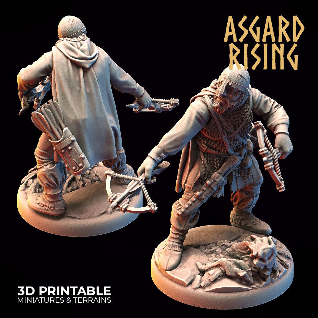 3D Printed Asgard Rising Bandit Deserters Slingers Modular Warband 28mm - 32mm - 3D Printing Boss 