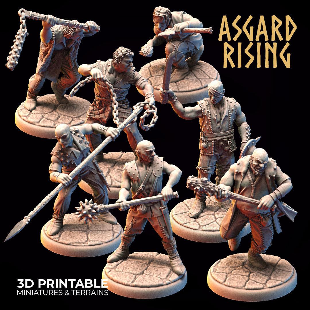 3D Printed Asgard Rising Bandit Outcast Modular Warband 28mm - 32mm Ragnarok D&D - 3D Printing Boss 