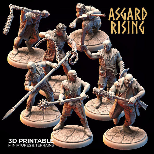 3D Printed Asgard Rising Bandit Outcast Modular Warband 28mm - 32mm Ragnarok D&D - 3D Printing Boss 