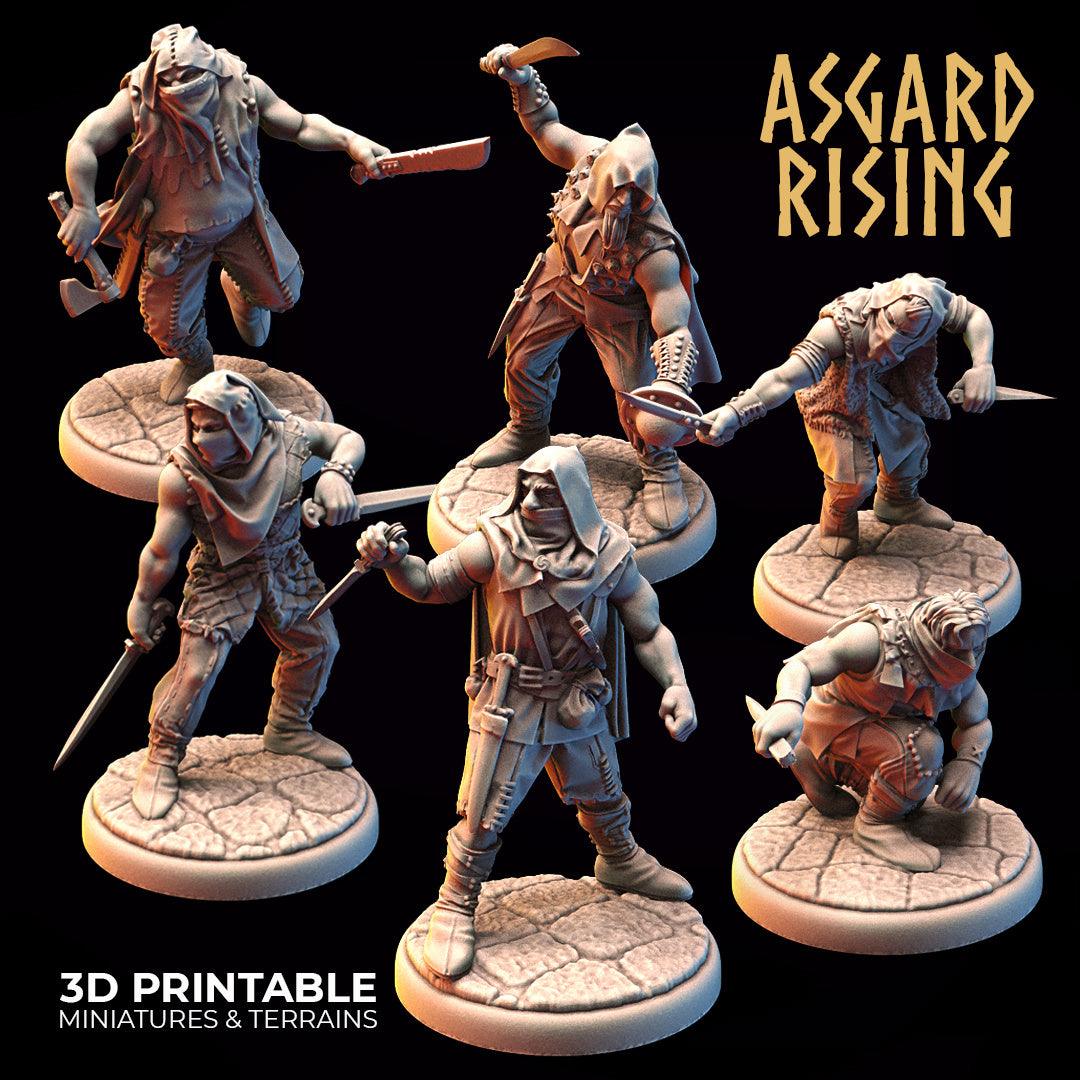 3D Printed Asgard Rising Bandit Rogues Modular Warband 28mm - 32mm Ragnarok D&D - 3D Printing Boss 