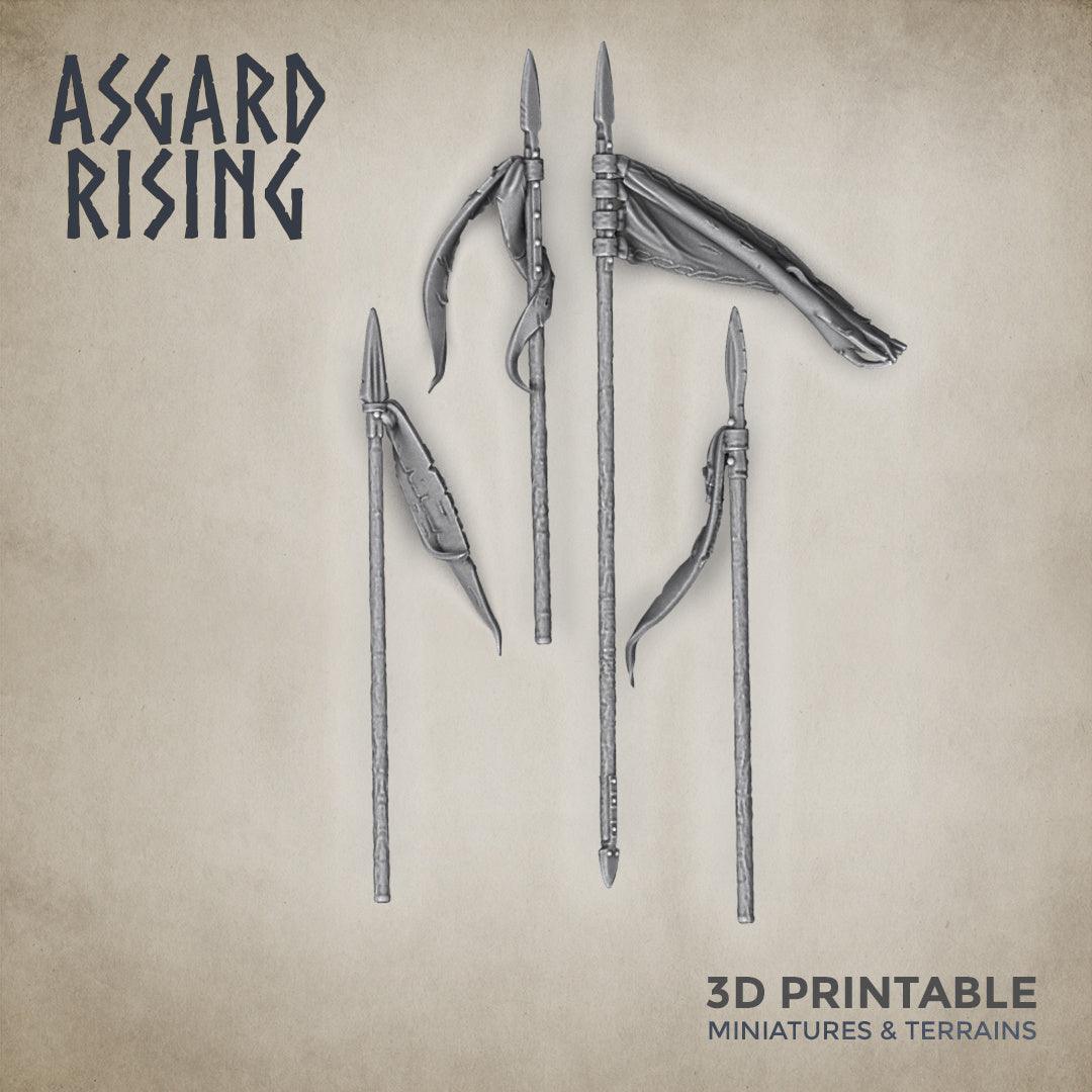 3D Printed Asgard Rising Banners Set - 32mm D&D - 3D Printing Boss 