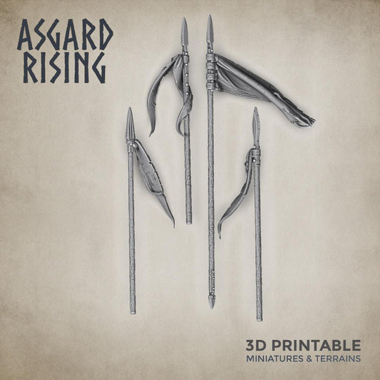 3D Printed Asgard Rising Banners Set - 32mm D&D - 3D Printing Boss 