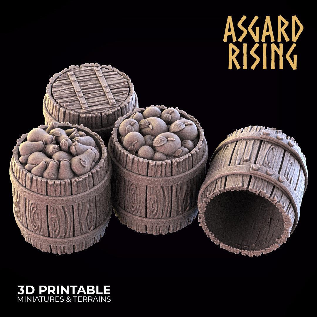 3D Printed Asgard Rising Barrels and Tops Set 28mm - 32mm Ragnarok D&D - 3D Printing Boss 