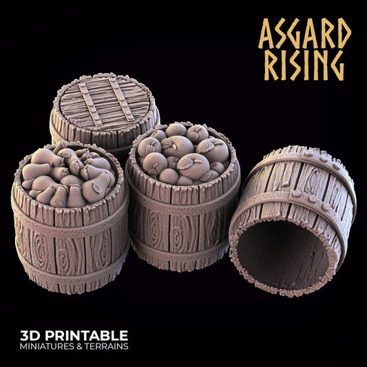 3D Printed Asgard Rising Barrels and Tops Set 28mm - 32mm Ragnarok D&D - 3D Printing Boss 