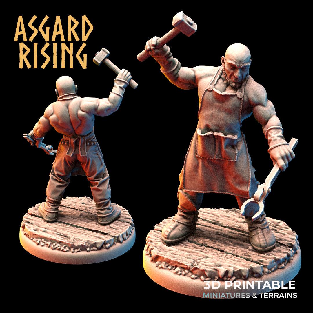 3D Printed Asgard Rising Blacksmith 32mm Ragnarok D&D - 3D Printing Boss 