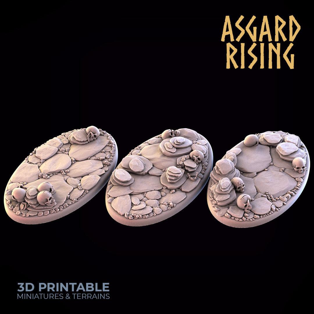 3D Printed Asgard Rising Burial Ground Oval Bases 28 32mm D&D - 3D Printing Boss 