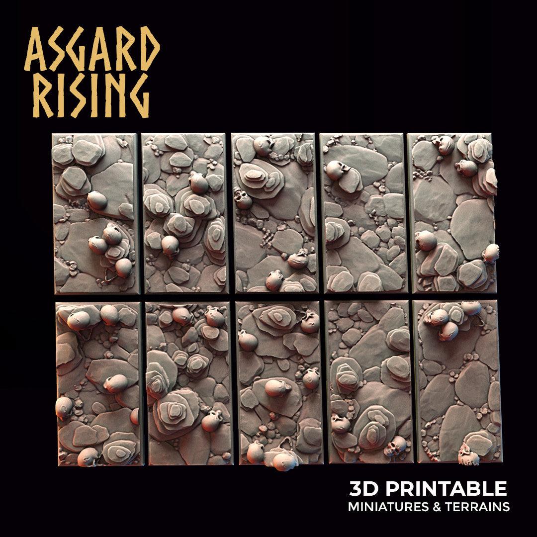 3D Printed Asgard Rising Burial Ground Rectangle Bases 28 32mm D&D - 3D Printing Boss 