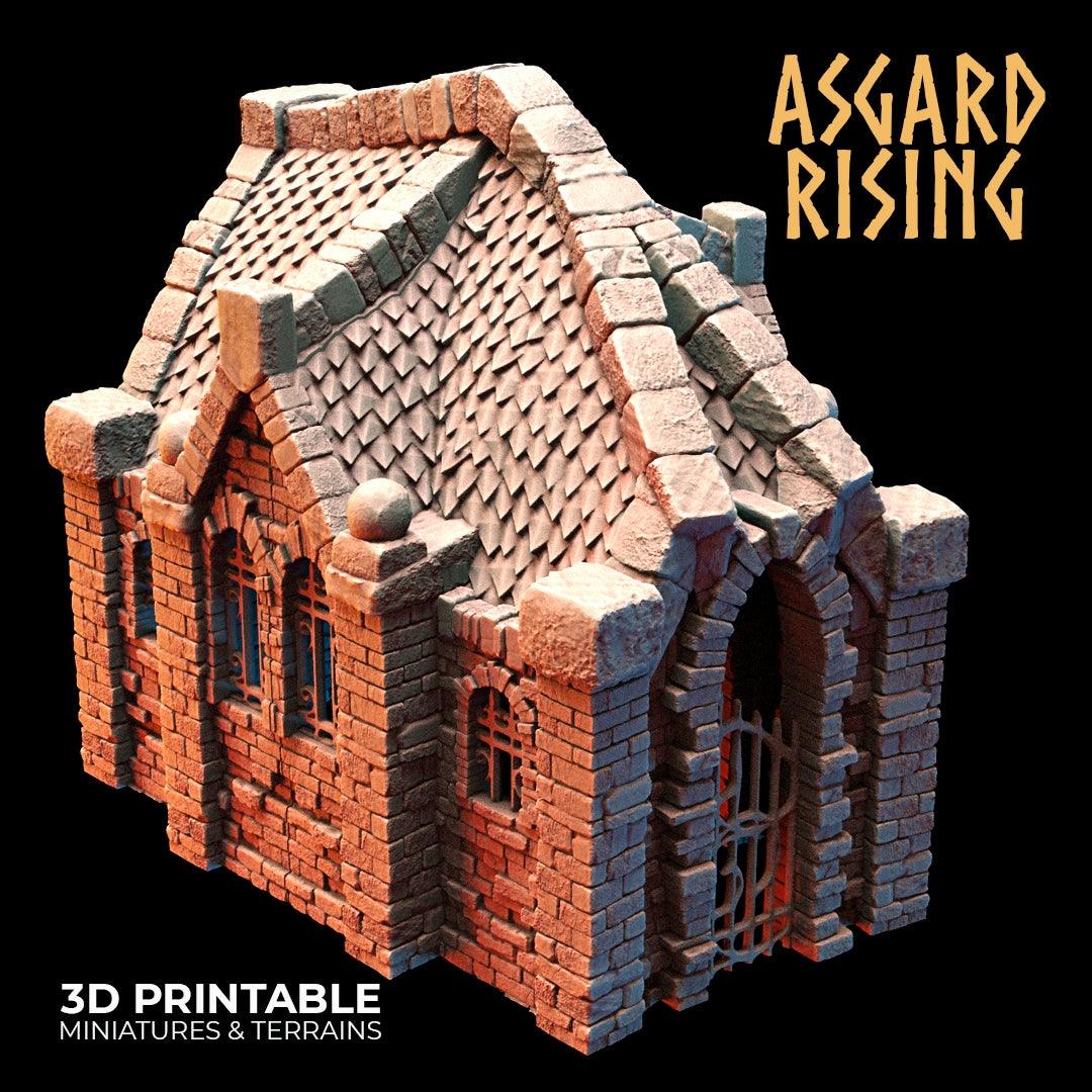 3D Printed Asgard Rising Cemetery Mausoleum Set 28mm-32mm Ragnarok D&D - 3D Printing Boss 