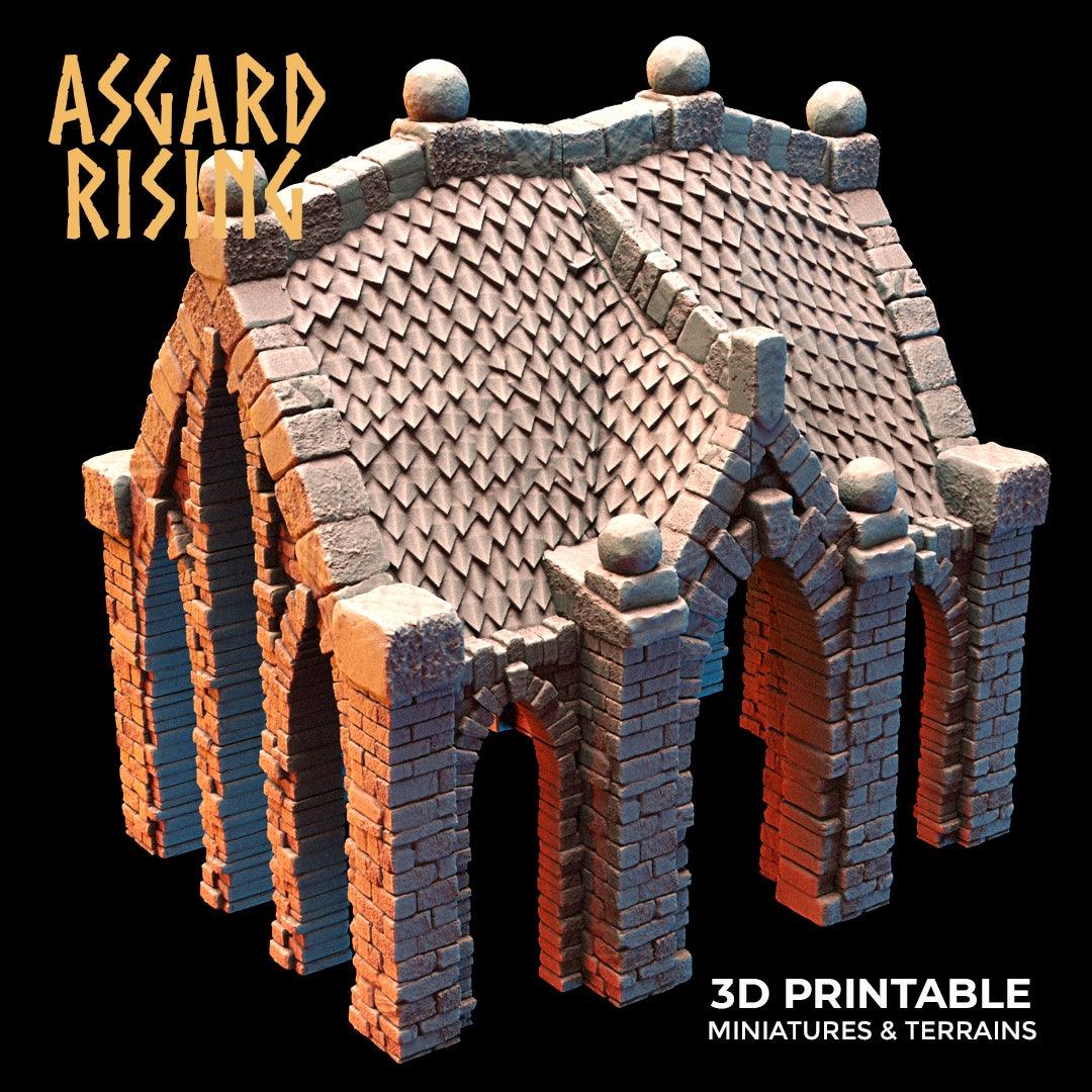 3D Printed Asgard Rising Cemetery Mausoleum Set 28mm-32mm Ragnarok D&D - 3D Printing Boss 