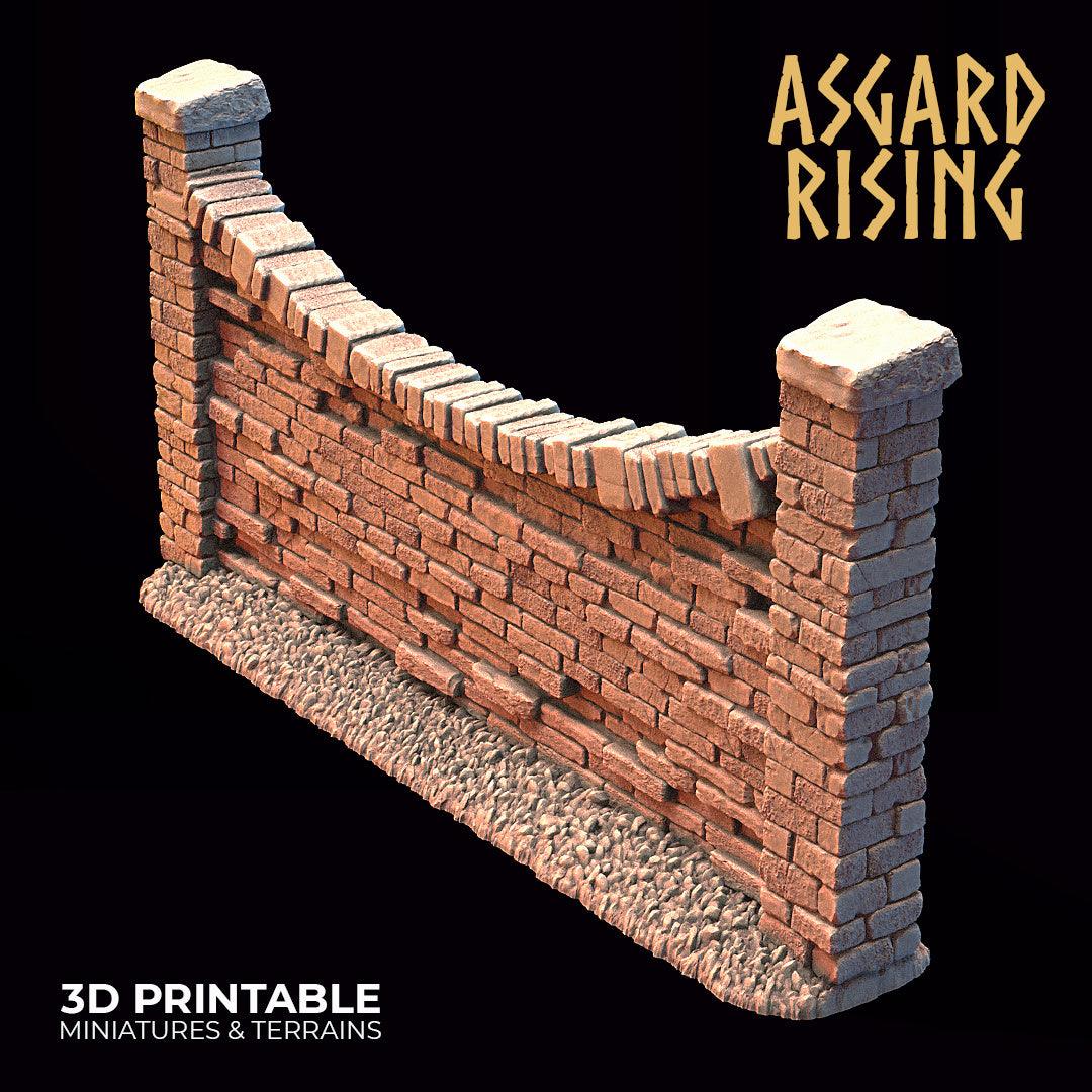 3D Printed Asgard Rising Cemetery Stone Wall Gate Set A 28mm-32mm Ragnarok D&D - 3D Printing Boss 