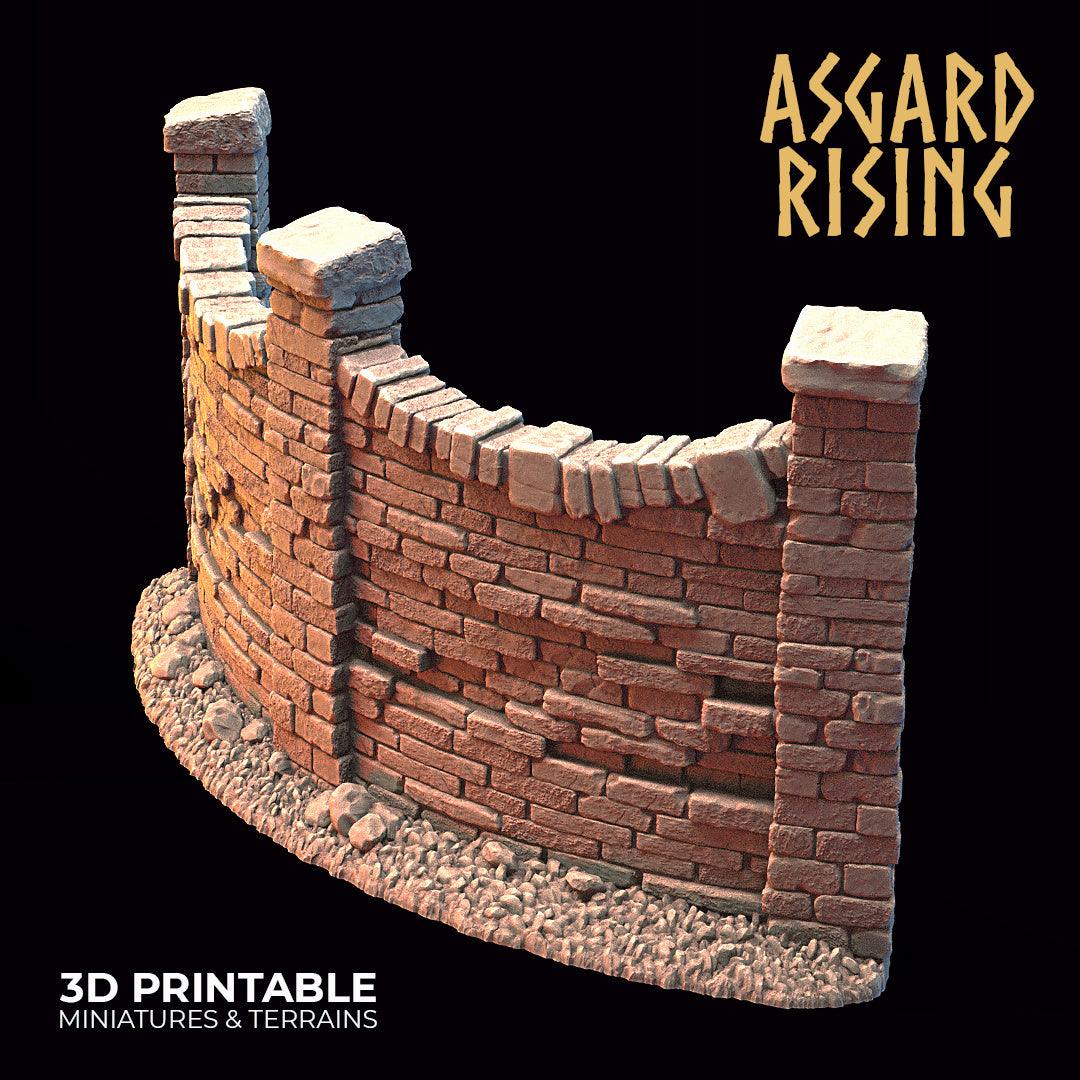 3D Printed Asgard Rising Cemetery Stone Wall Gate Set A 28mm-32mm Ragnarok D&D - 3D Printing Boss 