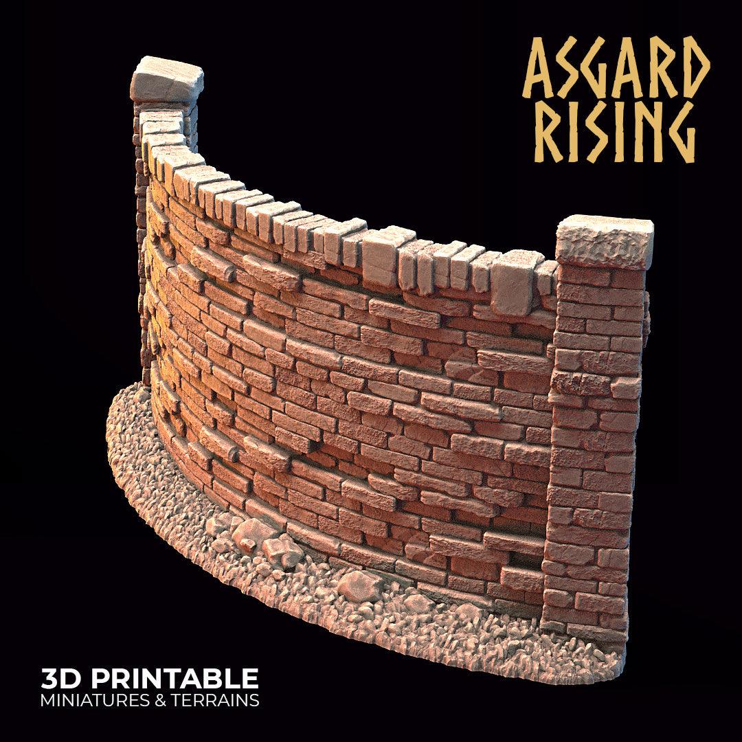 3D Printed Asgard Rising Cemetery Stone Wall Gate Set B 28mm-32mm Ragnarok D&D - 3D Printing Boss 
