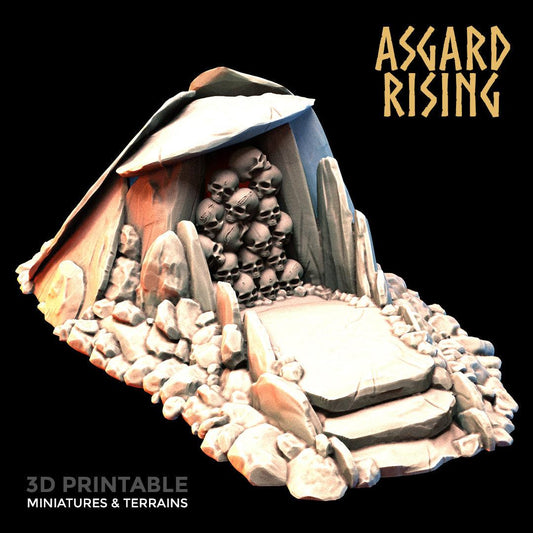 3D Printed Asgard Rising Crypt Entrance 28mm-32mm Ragnarok D&D - 3D Printing Boss 