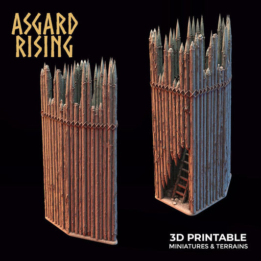 3D Printed Asgard Rising Defense Tower 28mm - 32mm Ragnarok D&D - 3D Printing Boss 