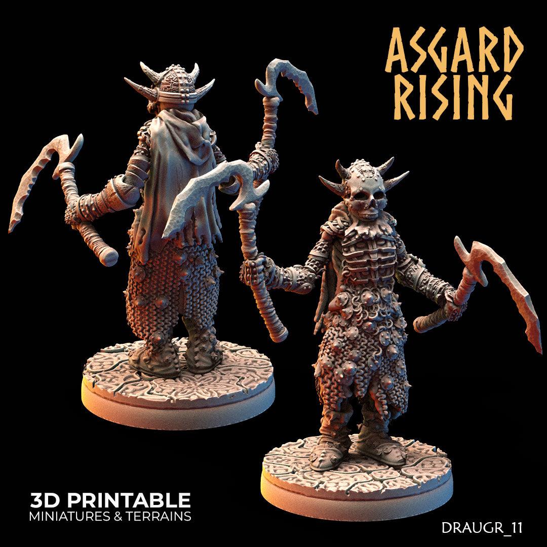 3D Printed Asgard Rising Draugr Barrow Guards Modular Set A 28 32 mm Wargaming DnD - 3D Printing Boss 