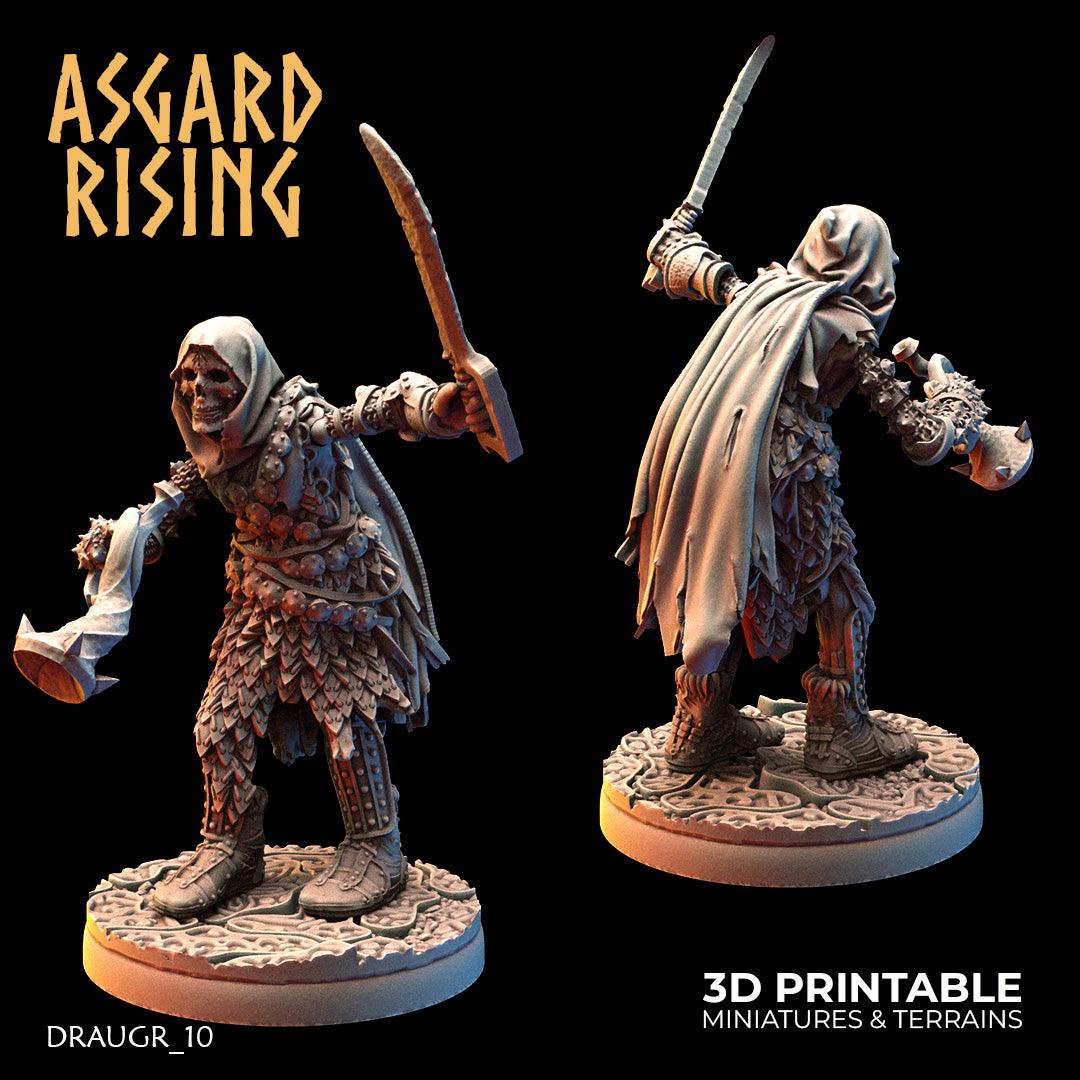 3D Printed Asgard Rising Draugr Barrow Guards Modular Set A 28 32 mm Wargaming DnD - 3D Printing Boss 