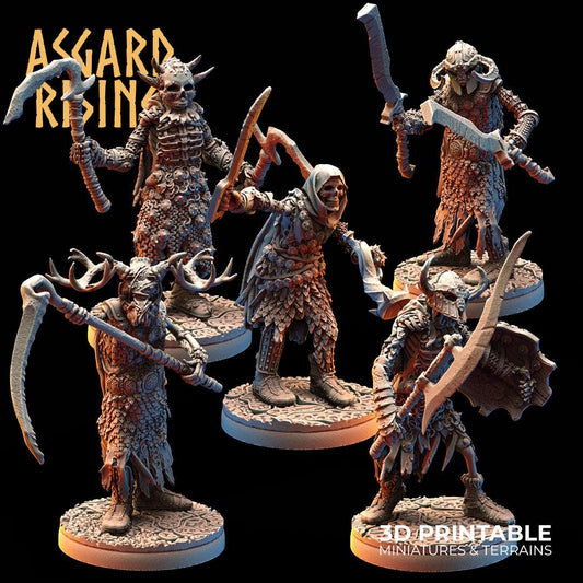 3D Printed Asgard Rising Draugr Barrow Guards Modular Set A 28 32 mm Wargaming DnD - 3D Printing Boss 