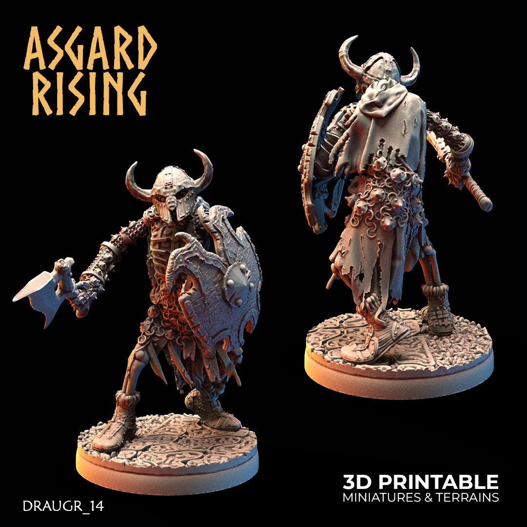 3D Printed Asgard Rising Draugr Barrow Guards Modular Set B 28 32 mm Wargaming DnD - 3D Printing Boss 