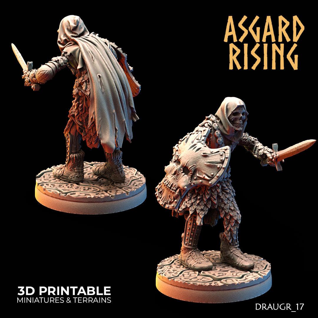 3D Printed Asgard Rising Draugr Barrow Guards Modular Set B 28 32 mm Wargaming DnD - 3D Printing Boss 