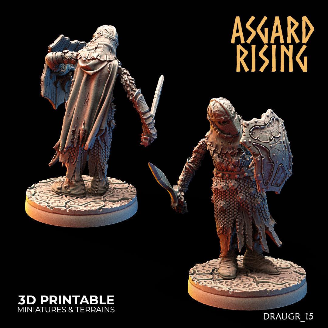 3D Printed Asgard Rising Draugr Barrow Guards Modular Set B 28 32 mm Wargaming DnD - 3D Printing Boss 