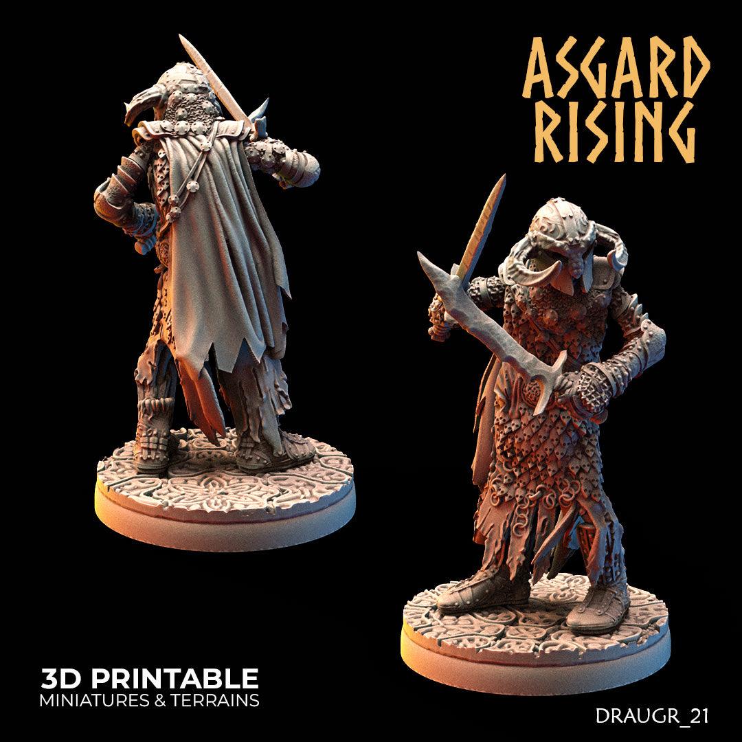 3D Printed Asgard Rising Draugr Barrow Guards Modular Set D 28 32 mm Wargaming DnD - 3D Printing Boss 