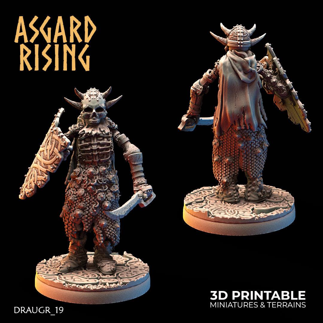 3D Printed Asgard Rising Draugr Barrow Guards Modular Set D 28 32 mm Wargaming DnD - 3D Printing Boss 
