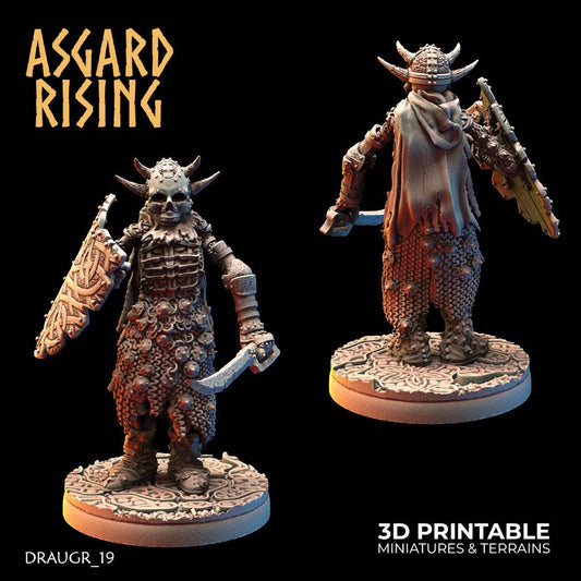 3D Printed Asgard Rising Draugr Barrow Guards Modular Set D 28 32 mm Wargaming DnD - 3D Printing Boss 