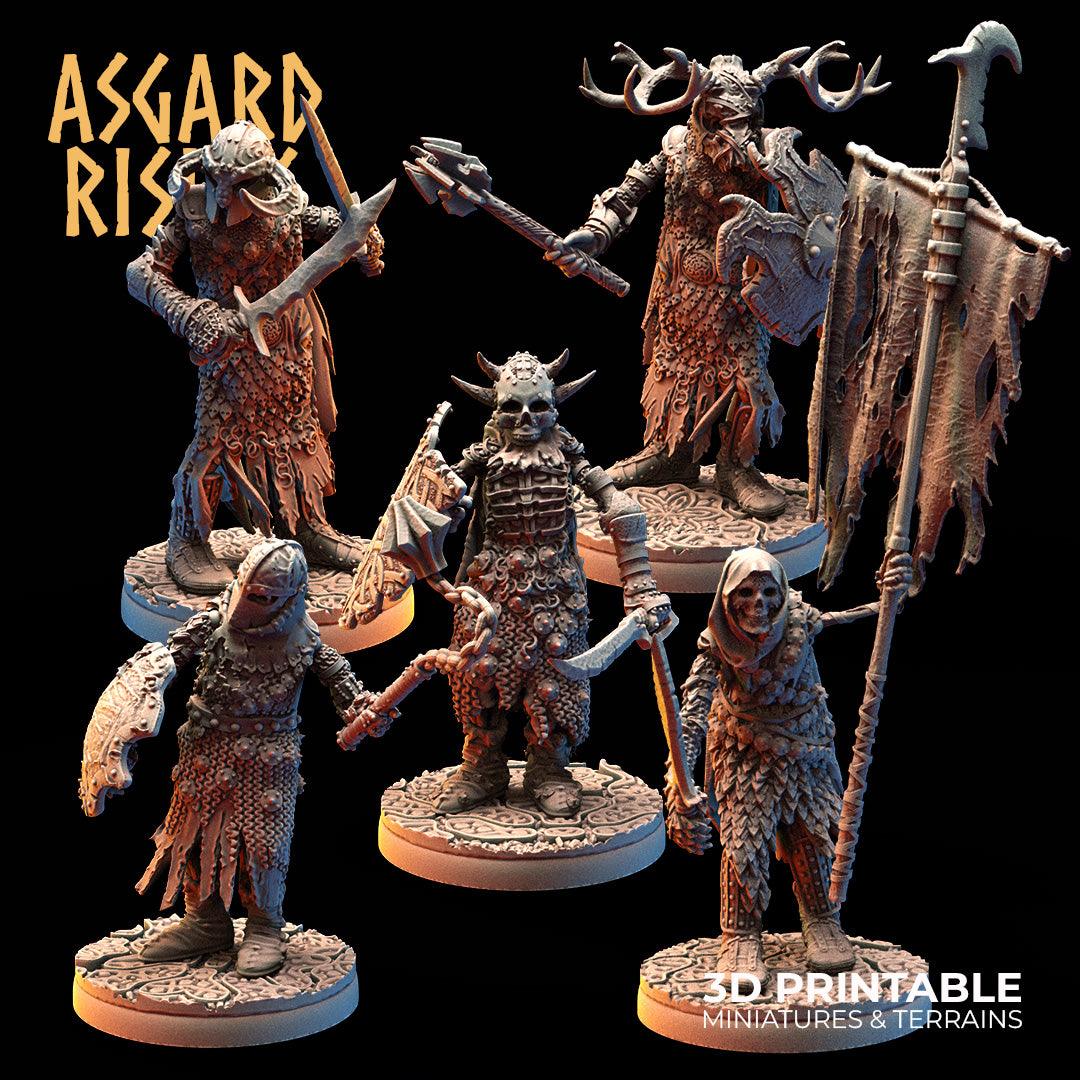 3D Printed Asgard Rising Draugr Barrow Guards Modular Set D 28 32 mm Wargaming DnD - 3D Printing Boss 