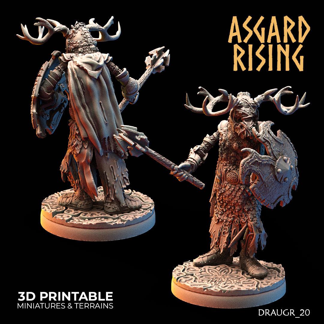 3D Printed Asgard Rising Draugr Barrow Guards Modular Set D 28 32 mm Wargaming DnD - 3D Printing Boss 