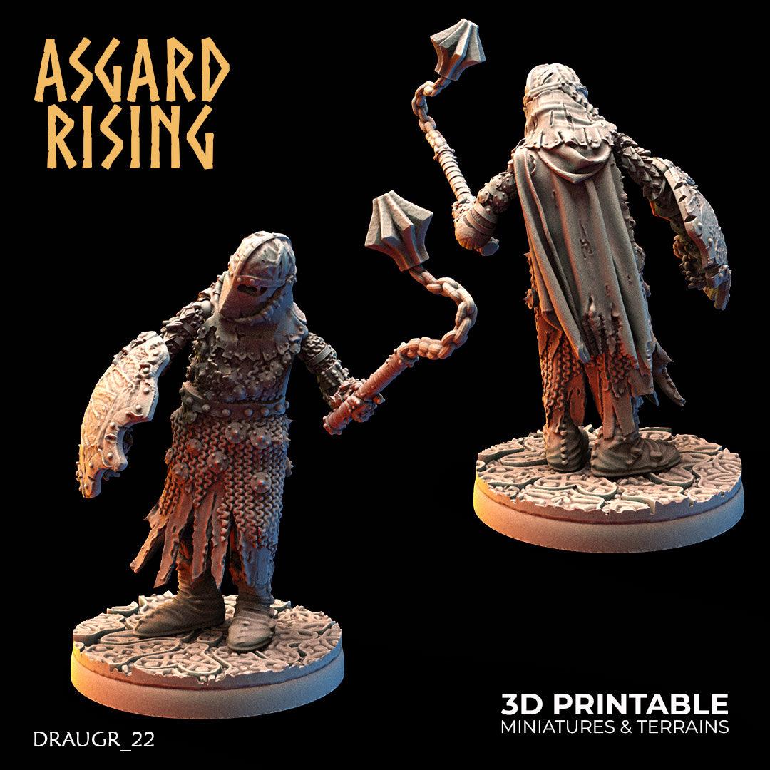 3D Printed Asgard Rising Draugr Barrow Guards Modular Set D 28 32 mm Wargaming DnD - 3D Printing Boss 