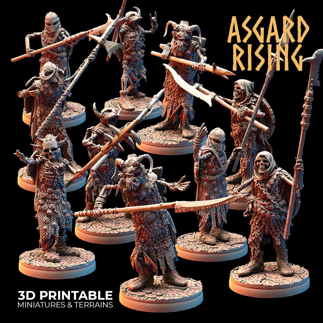3D Printed Asgard Rising Draugr Phalanx Modular Set 28 32 mm Wargaming DnD - 3D Printing Boss 