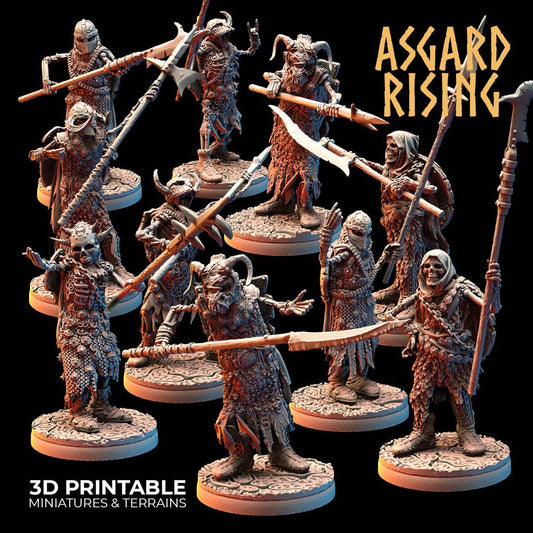 3D Printed Asgard Rising Draugr Phalanx Modular Set 28 32 mm Wargaming DnD - 3D Printing Boss 