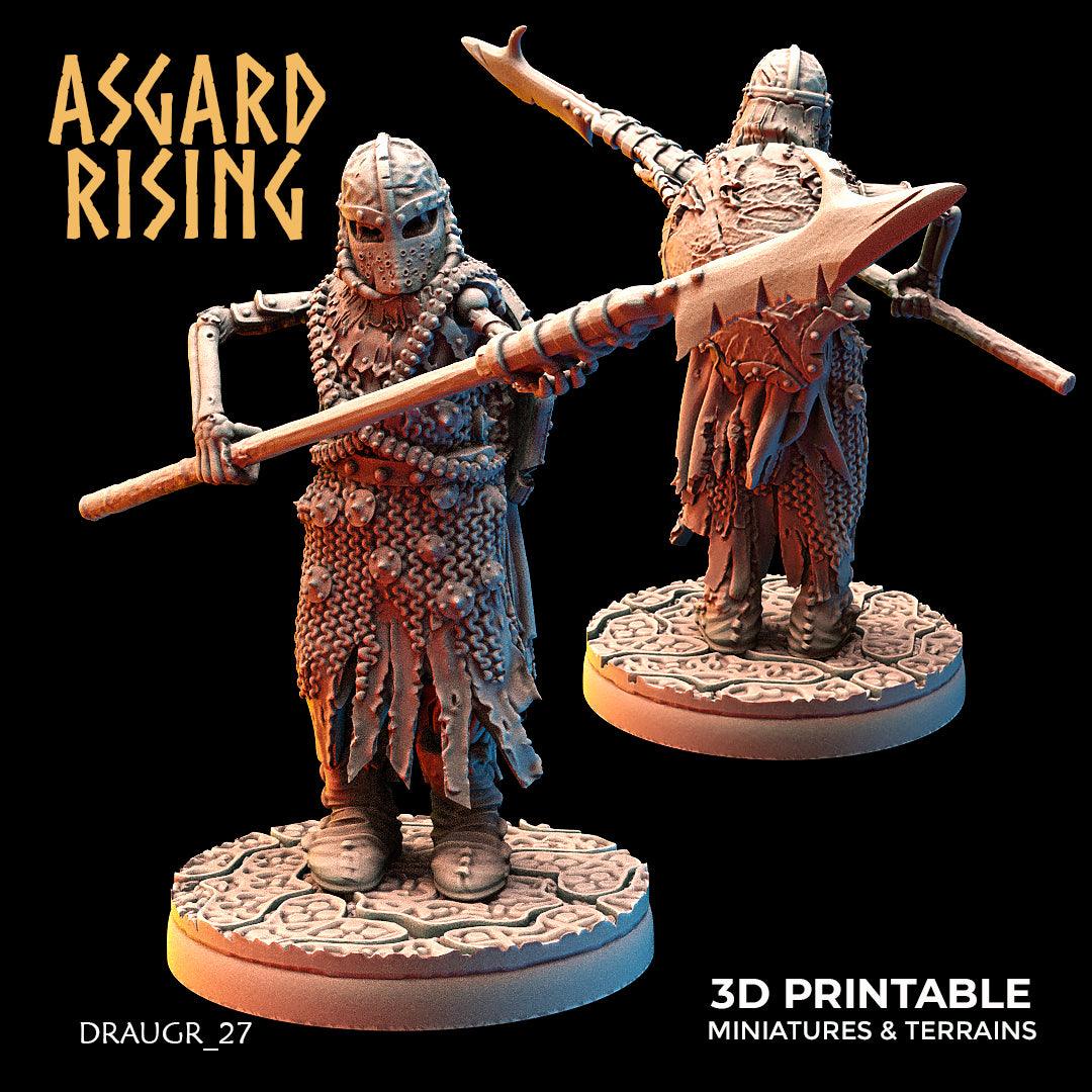 3D Printed Asgard Rising Draugr Phalanx Modular Set 28 32 mm Wargaming DnD - 3D Printing Boss 