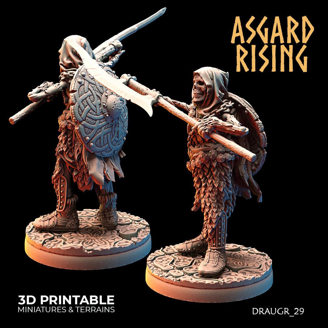 3D Printed Asgard Rising Draugr Phalanx Modular Set 28 32 mm Wargaming DnD - 3D Printing Boss 