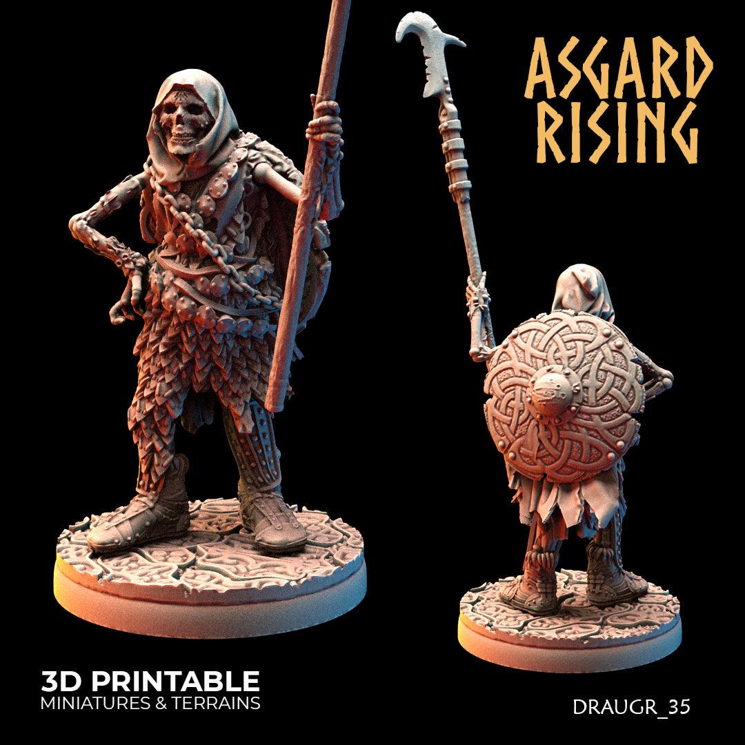 3D Printed Asgard Rising Draugr Phalanx Modular Set 28 32 mm Wargaming DnD - 3D Printing Boss 