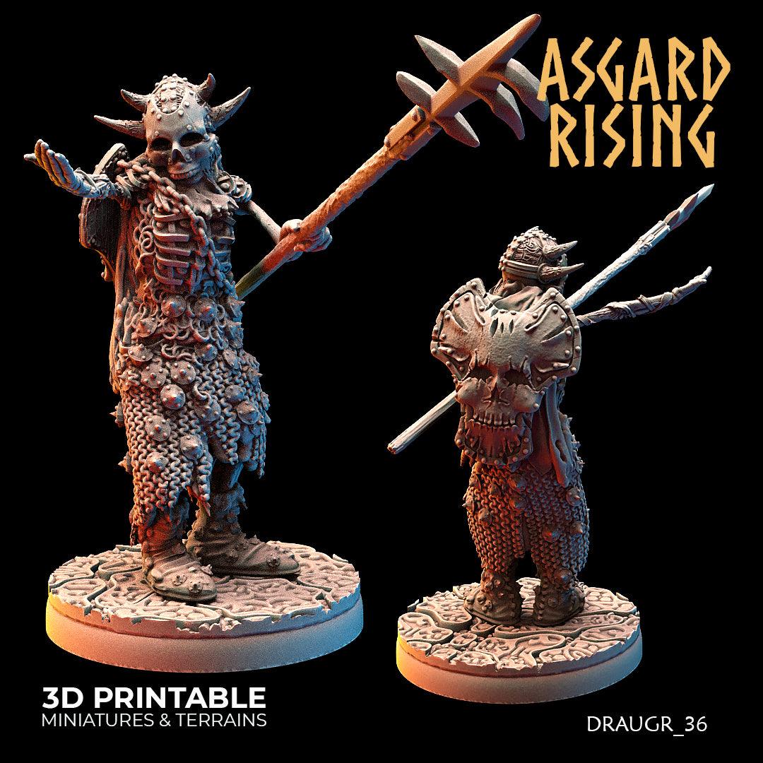 3D Printed Asgard Rising Draugr Phalanx Modular Set 28 32 mm Wargaming DnD - 3D Printing Boss 