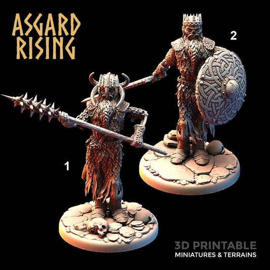 3D Printed Asgard Rising Draugr - Undead Skeleton 2x King Olaf 28mm - 32mm - 3D Printing Boss 