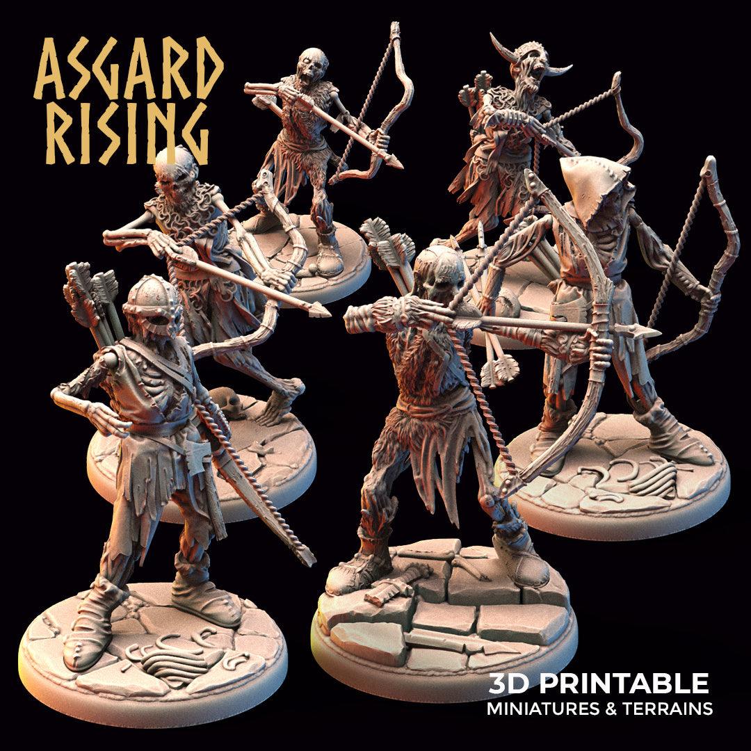 3D Printed Asgard Rising Draugr - Undead Skeleton Archers Set 28mm - 32mm - 3D Printing Boss 