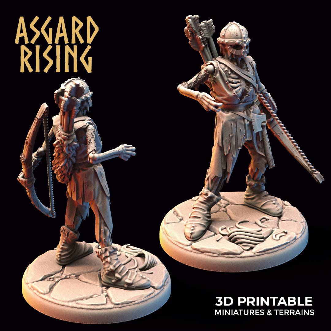 3D Printed Asgard Rising Draugr - Undead Skeleton Archers Set 28mm - 32mm - 3D Printing Boss 