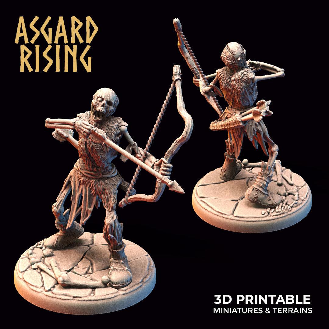 3D Printed Asgard Rising Draugr - Undead Skeleton Archers Set 28mm - 32mm - 3D Printing Boss 