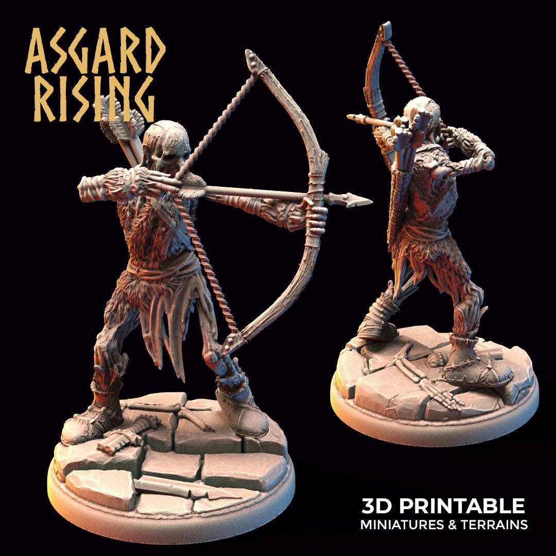 3D Printed Asgard Rising Draugr - Undead Skeleton Archers Set 28mm - 32mm - 3D Printing Boss 