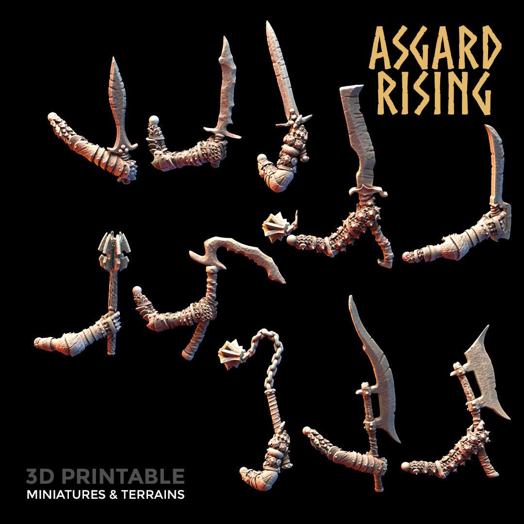 3D Printed Asgard Rising Draugr - Undead Skeleton Barrow Guards Set 28mm - 32mm - 3D Printing Boss 