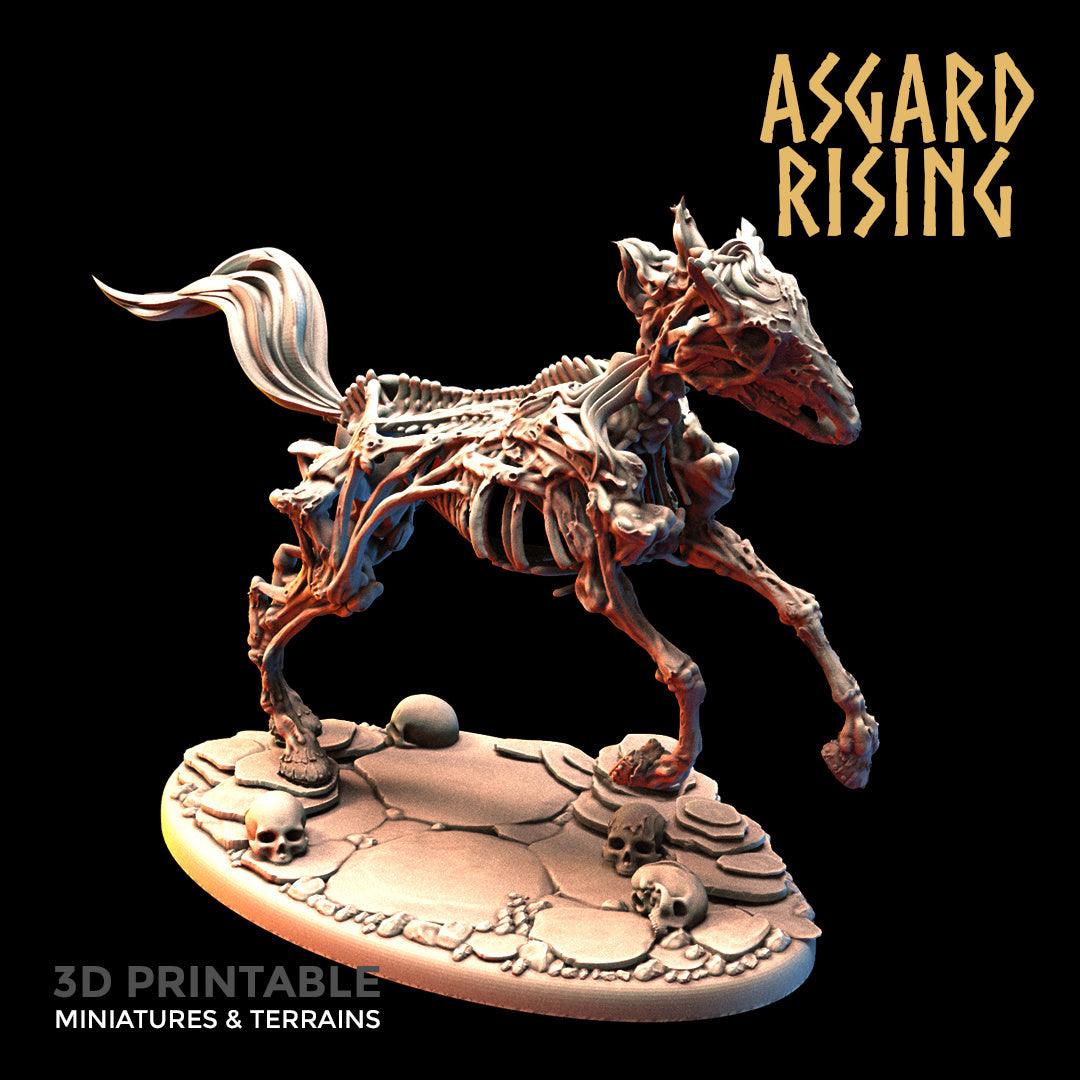 3D Printed Asgard Rising Draugr - Undead Skeleton Horses Set 28mm - 32mm - 3D Printing Boss 