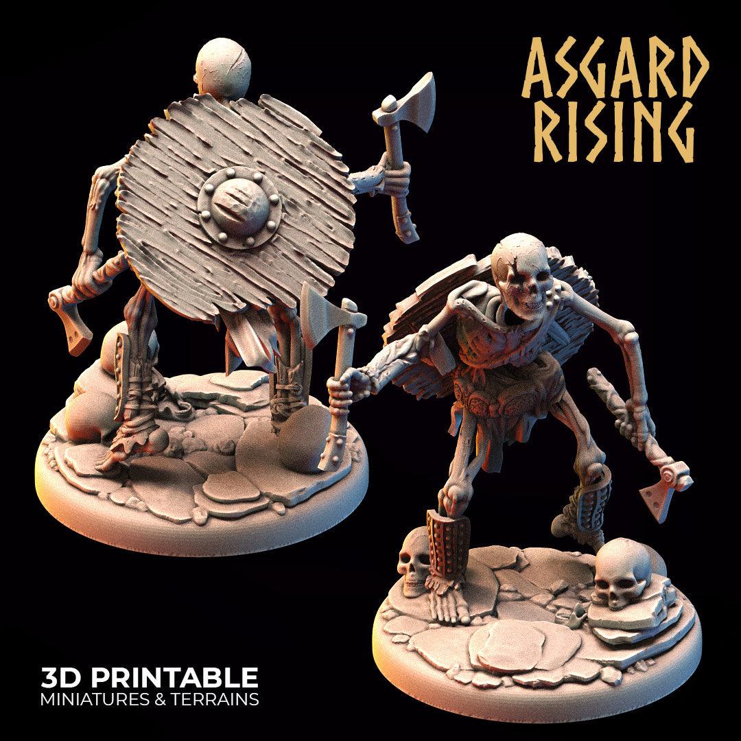 3D Printed Asgard Rising Draugr - Undead Skeleton Infantry Set 28mm - 32mm - 3D Printing Boss 