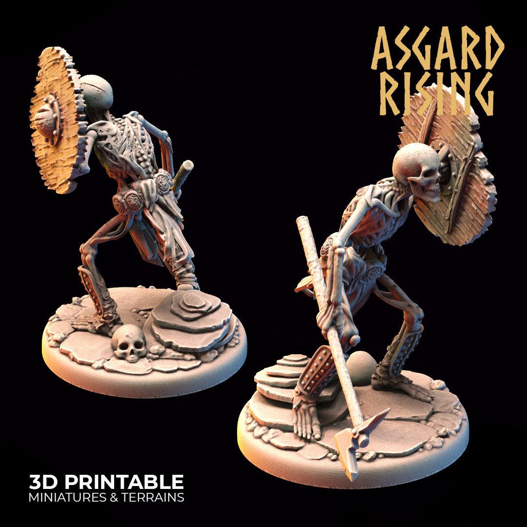 3D Printed Asgard Rising Draugr - Undead Skeleton Infantry Set 28mm - 32mm - 3D Printing Boss 