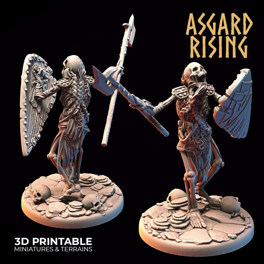 3D Printed Asgard Rising Draugr - Undead Skeleton Infantry Set 28mm - 32mm - 3D Printing Boss 